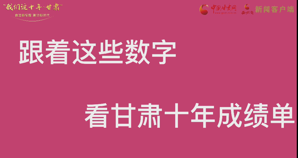 【快閃】前方高能！十年成績單 跟著這些數(shù)字看甘肅