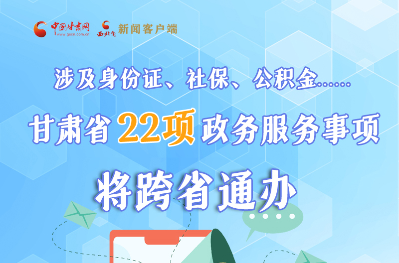 圖解丨明確了！甘肅省新增22項政務服務“跨省通辦”事項