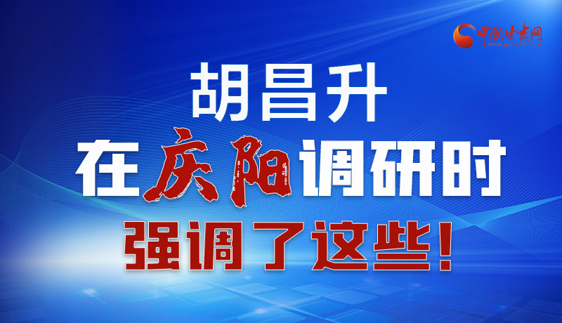 圖解|胡昌升在慶陽調(diào)研時強(qiáng)調(diào)了這些！