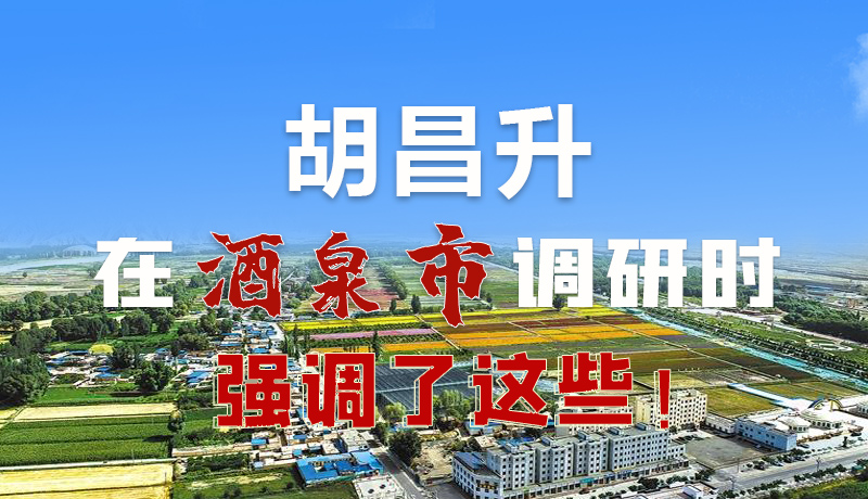 圖解|胡昌升在酒泉市調(diào)研時強(qiáng)調(diào)了這些！