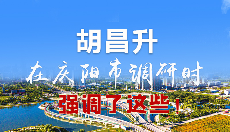 圖解|胡昌升在慶陽(yáng)市調(diào)研時(shí)強(qiáng)調(diào)了這些！