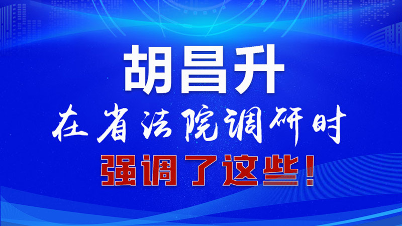 圖解|胡昌升在省法院調(diào)研時強調(diào)了這些！
