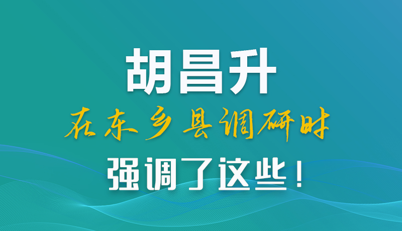 圖解|胡昌升在東鄉(xiāng)縣調(diào)研時(shí)強(qiáng)調(diào)了這些！