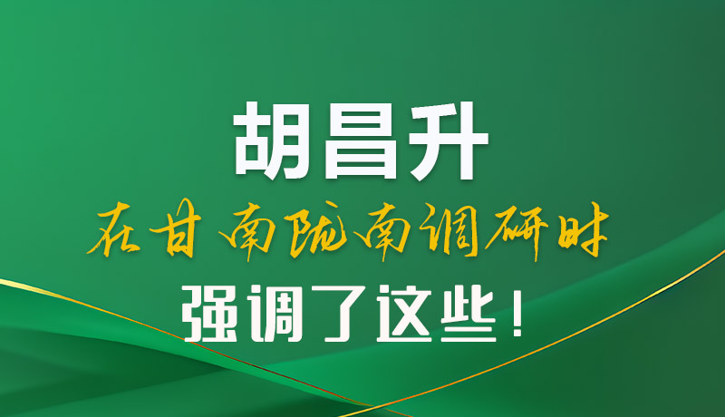 圖解|胡昌升在甘南隴南調研時強調了這些！